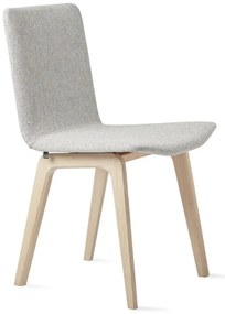 SM811 design szék, törtfehér szövet, lakkozott natúr tölgy láb