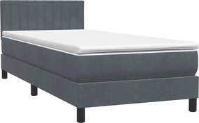 vidaXL sötétszürke bársony rugós ágy matraccal 80x210 cm