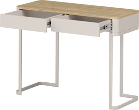 Elivo konzolasztal 110 cm fiókokkal fémvázas - kasmír / olajozott tölgy