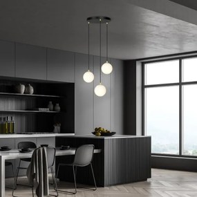 Csillár zsinóron ROYAL 3xE14/10W/230V átm. 30 cm fekete