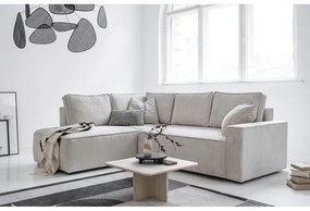 Fehér kordbársony kinyitható sarokkanapé (bal oldali) Brave Dave – Miuform