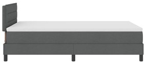 Box Spring Ágy Matraccal és LED Sötétszürke 120x190 cm Szövet