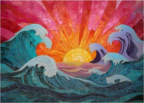 Kép - Hullámmozaik (70x50 cm)