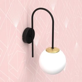 Fali lámpa CAMBRIDGE 1xE14/60W/230V fekete/sárgaréz