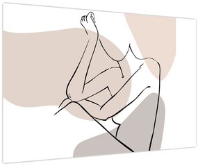 Kép - Női test vonal művészet N⁰1 (90x60 cm)