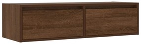 TV szekrény LED világítással barna tölgy 100X35,5x25 cm