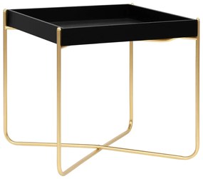 fekete és aranyszínű MDF kisasztal 38 x 38 x 38,5 cm