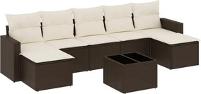 vidaXL 8 részes barna polyrattan kerti ülőgarnitúra párnákkal