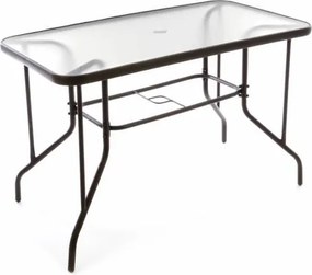 GARTHEN Kerti garnitúra 4 szék üvegasztal polyrattan barna