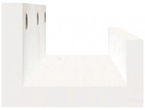 2 db fehér tömör fenyőfa fali polc 50 x 12 x 9 cm