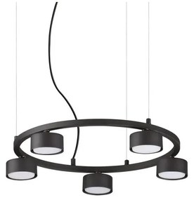 Ideal Lux - LED Csillár zsinóron MINOR 5xGX53/9W/230V átm. 50 cm fekete