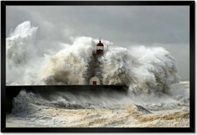 Poszterek keretben 60x40 Világítótorony Vihar