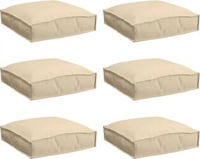 vidaXL Párna 6 pcs Bézs 40 x 40 x 8 cm Oxford Szövet