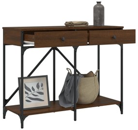 barna tölgyszínű szerelt fa tálalóasztal 100 x 39 x 78,5 cm