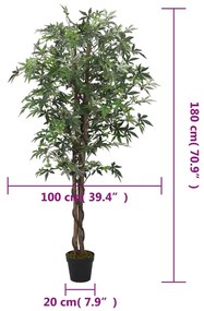 vidaXL zöld mű juharfa 672 levéllel 180 cm