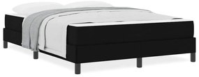 Boxrugós ágy matracmal Fekete 140 x 190 cm szövet