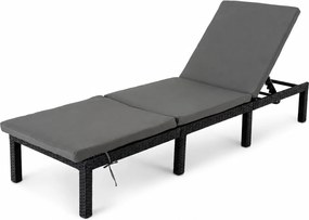 Furnigo Marbella kerti napozóágy fekete - antracit párna