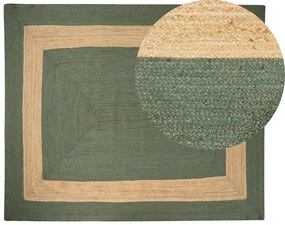 Zöld jutaszőnyeg 300 x 400 cm KARAKUYU Beliani