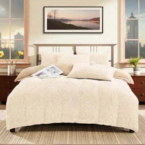 Mikroplüss ágyneműhuzat Homa EXCLUSIVE ECRU 7 részes 140x200 cm