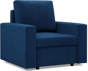 Zeus fotel, egyenes kartámasz, bársony, hab töltet, kék