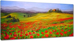 Vászonkép 115x55 Provence pipacsokkal