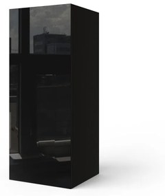 Salas 04 Magasfényű 6 modul Nappali fali bútorszett Fekete
