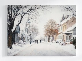 Poszter Lengyel Város Alföld Utca Tél Hó Fagy 80x60