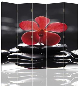 Gario Paraván Zen, piros orchideával Méret: 180 x 170 cm, Kivitelezés: Forgó paraván 360°