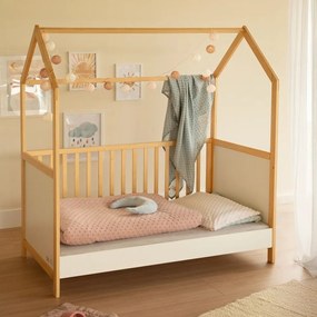 Fehér-natúr színű babaágy 70x140 cm – Roba