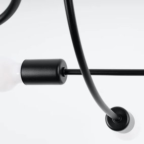 Sollux SL.1456 - Csillár rúdon LEVAR 6xE27/15W/230V fekete