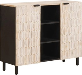 vidaXL Széf Fehér mosott felület 90 x 33 x 75 cm Tömör Mangófát