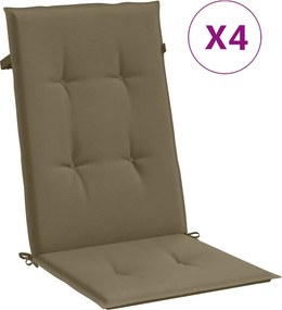 vidaXL 4 db tópszínű szövet magas háttámlájú székpárna 120x50x4 cm