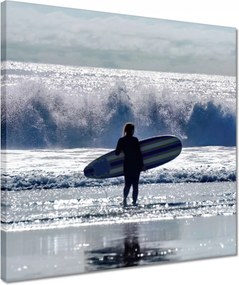 Vászonkép 40x40 Nő szörfdeszkával