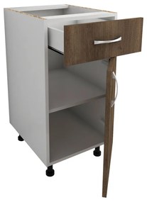 Benita 1 ajtós Alsó konyhaszekrény Bronz Tölgy-Fehér 40x50x80 cm N