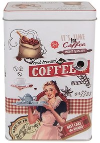 Retro konyhai kávés fémdoboz Fresh brewed coffee