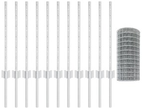 Kerti Kerítés Készlet 2 db Galvanizált acél 25 x 0.6 m Tartós