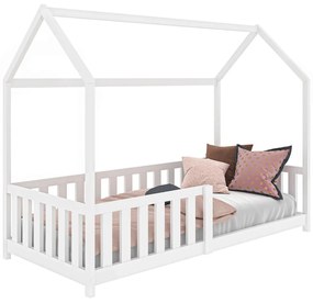 AMI nábytek HAZIKÓ gyerekágy D7 80x160cm, fehér, korláttal és ágyrácsos