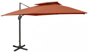 terrakotta dupla tetejű konzolos napernyő 300 x 300 cm