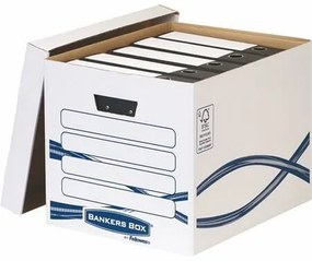 Archiválókonténer, karton, FELLOWES, Bankers Box Basic Tall, kék-fehér (IFW44610)