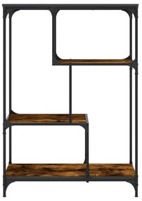 füstös tölgy szerelt fa és acél könyvespolc 81x36x115 cm