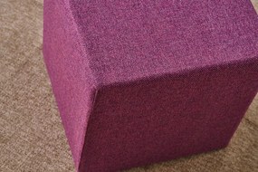 Puff, szögletes, szövet, lila