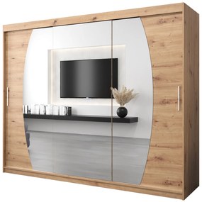 Ruhásszekrény 250 cm Eclipse (artisan tölgy + artisan tölgy). 1063451