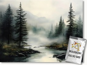 FotĂłtapĂ©ta Flizelina TĂĄjkĂ©p KilĂĄtĂĄs Hegyek ErdĆ FĂĄk FolyĂł Köd 104x70,5 ragasztĂł