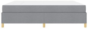 Boxrugós ágy Világosszürke és Fehér 200 x 200 cm szövet