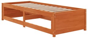 viaszbarna tömör fenyőfa kanapéágy matrac nélkül 90 x 190 cm