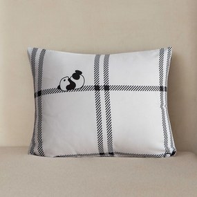 Flanel párnahuzat CUTE PANDA 40x50 cm, fehér