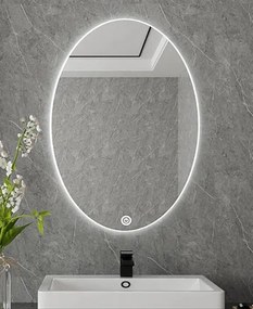 Viva AURA PINO 60 fürdőszoba tükör - érintőkapcsolóval - AMBIENT LED - ELIPSZIS -ÁLLÓ - 60x80 cm