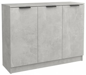 betonszürke szerelt fa tálalóasztal 90,5x30x70 cm