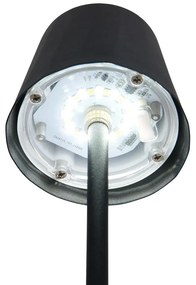 Matt fekete LED asztali lámpa fém búrával (magasság 21 cm) Diaz – Trio