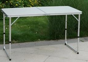 Összecsukható kempingasztal, 120 cm, alumínium/MDF, KEPI TYP 1